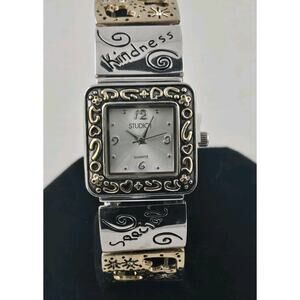 Ladies Studio Time Positive Message Watch Expansion Band New Battery Keeps Time